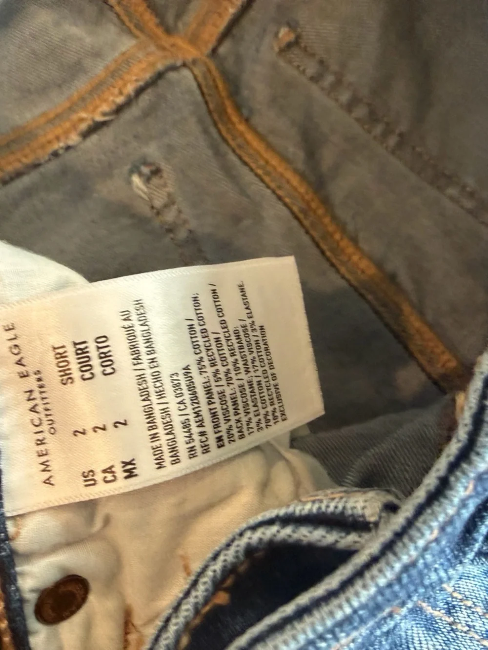 American Eagle Outfitters Medium Blue Distressed Hem Jeans - Picture 5 of 5